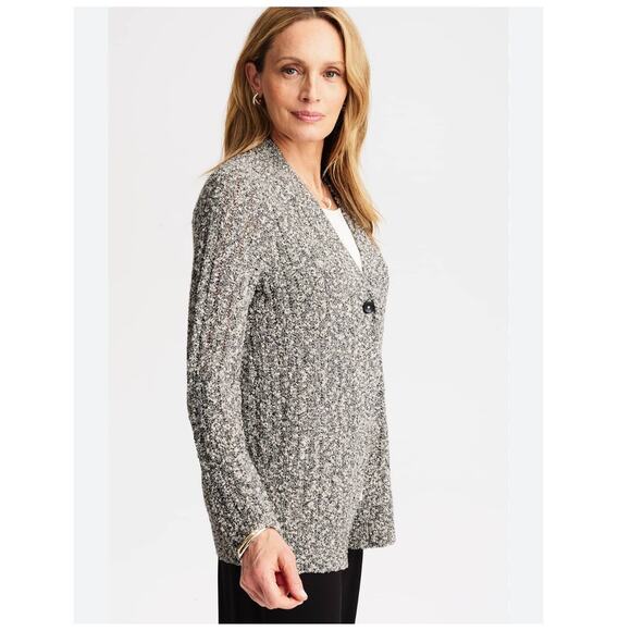 J. Jill Pure Jill Marled Cotton Blend Wherever Cardigan Brown Cream  XL - Picture 1 of 12